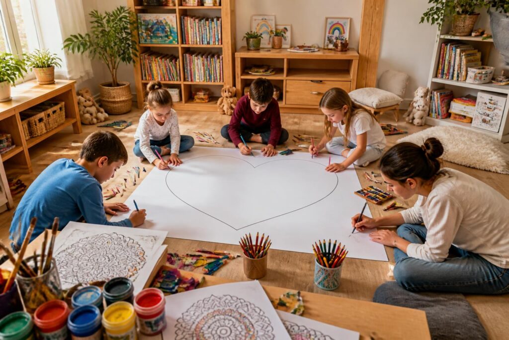 découvrez des idées créatives avec des cœurs à colorier et à imprimer, parfaites pour occuper et divertir les enfants à la maison.