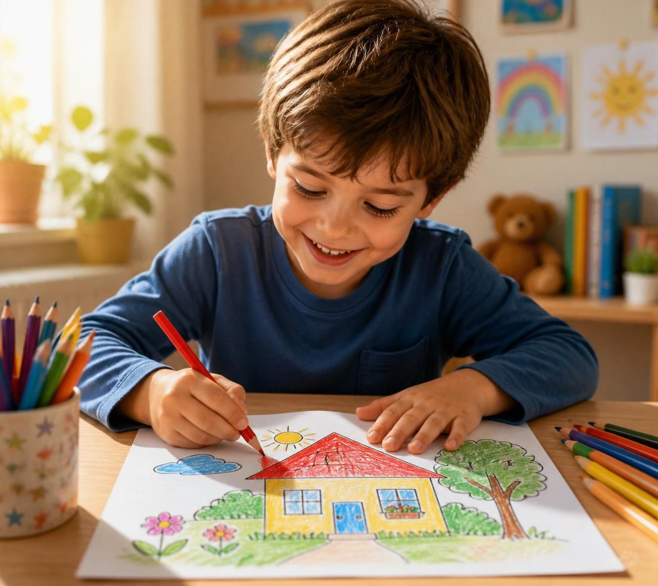 découvrez notre maison à colorier, un jeu créatif conçu pour stimuler l'imagination des enfants tout en développant leur créativité et leur motricité fine.