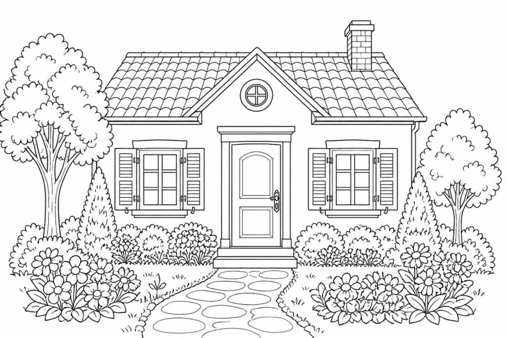 découvrez une maison à colorier, un jeu créatif idéal pour éveiller l’imagination des enfants tout en développant leur créativité et leur motricité fine.