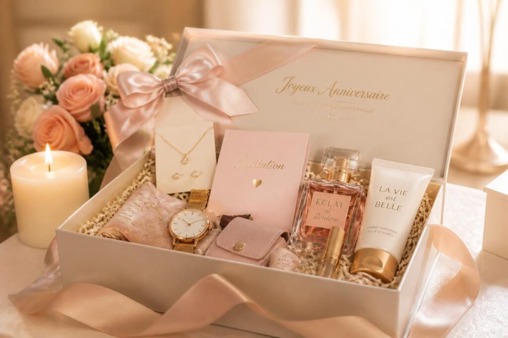 découvrez nos box cadeau spécialement conçues pour les femmes, idéales pour un anniversaire ou toute occasion spéciale, personnalisées selon l'âge pour un présent unique et mémorable.