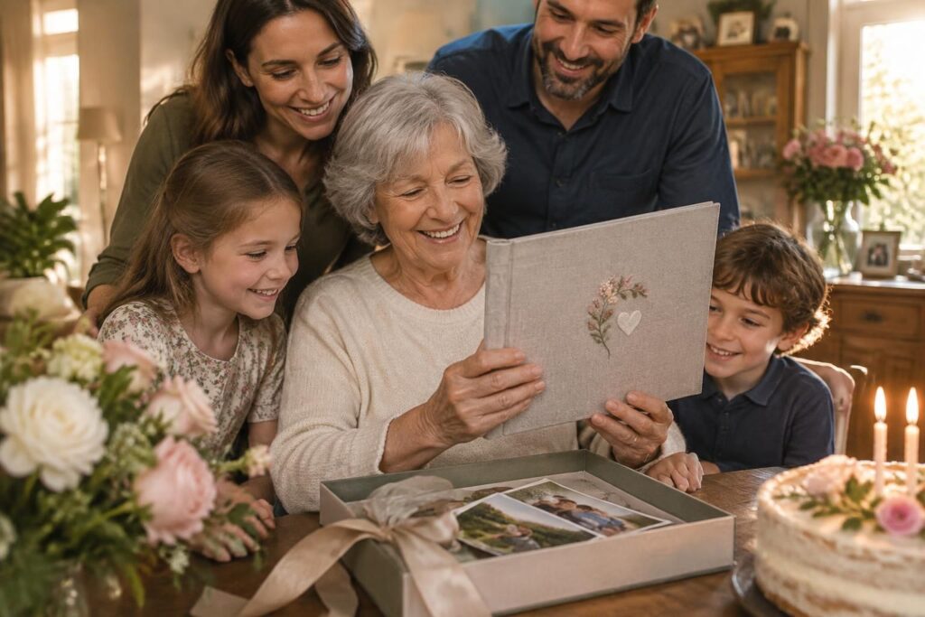 offrez à votre mamie un cadeau personnalisé pour son anniversaire ou une occasion spéciale : une attention unique, tendre et pleine de souvenirs.