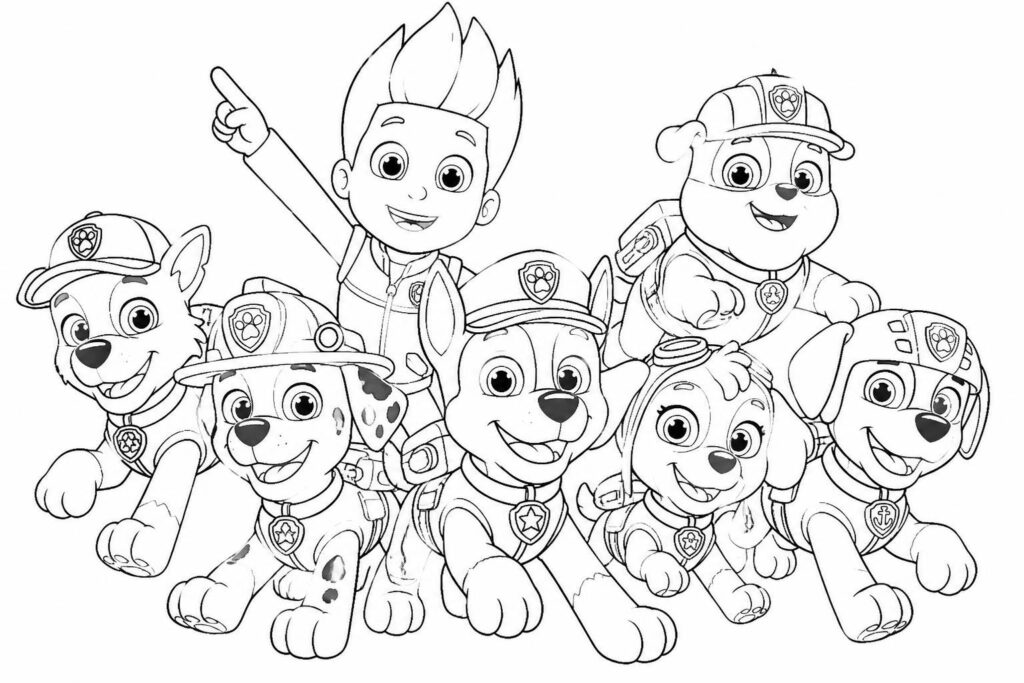 téléchargez et imprimez gratuitement des coloriages pat patrouille, parfaits pour occuper et amuser les petits fans de la célèbre série.