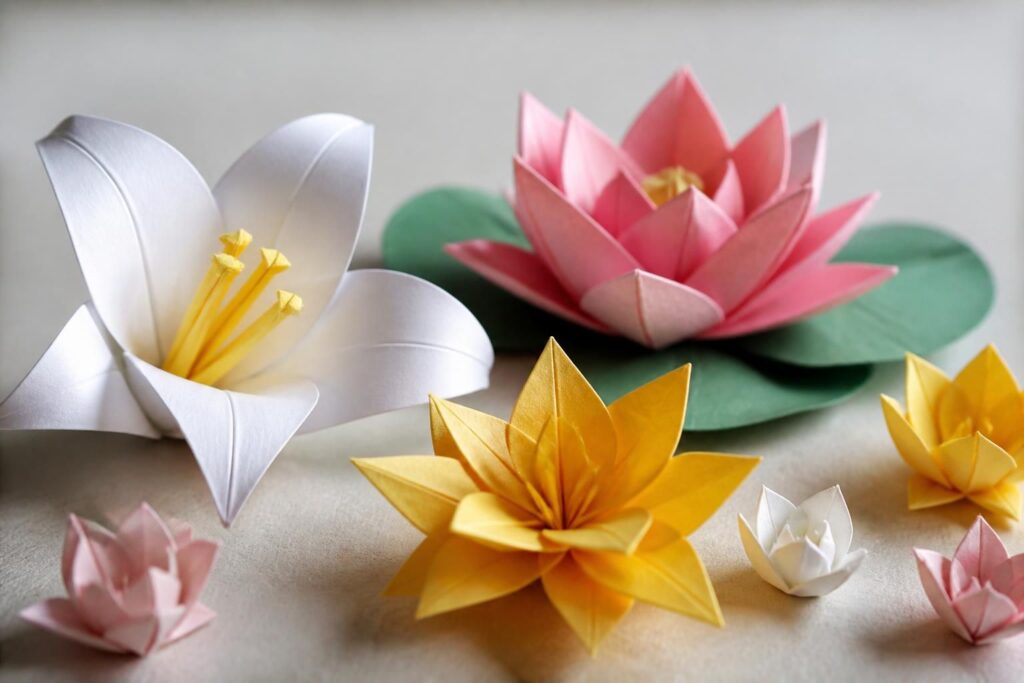 découvrez comment réaliser facilement des fleurs en origami sans colle, avec des modèles simples de lotus, lys et créations 3d pour tous les niveaux.