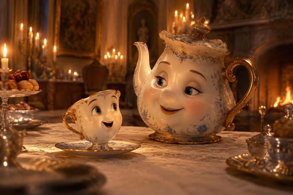 découvrez le nom de la petite tasse dans la belle et la bête, son lien avec madame samovar et le rôle qu’elle joue auprès de belle.